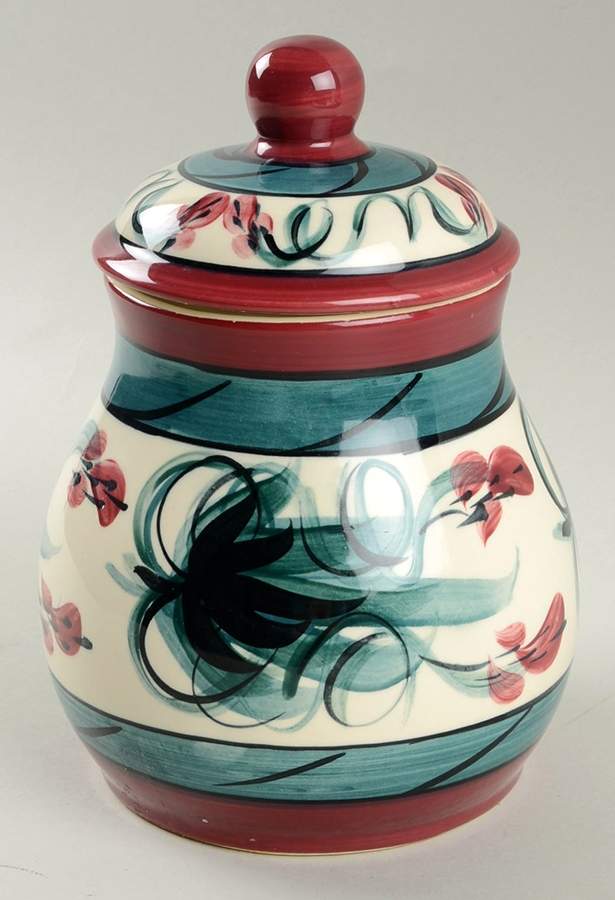 Red Grapevine Small Canister & Lid by Gail Pittman-1