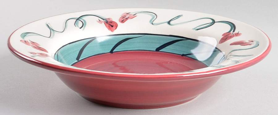 Red Grapevine 10" Individual Pasta Bowl by Gail Pittman-1