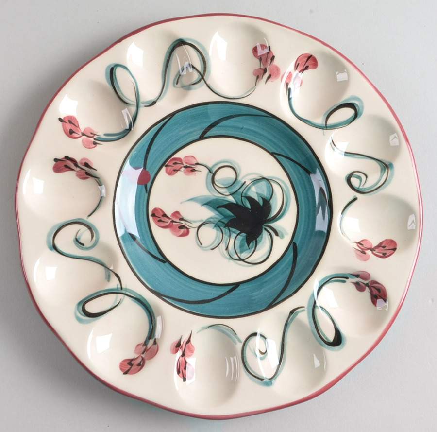Red Grapevine Deviled Egg Plate by Gail Pittman-1