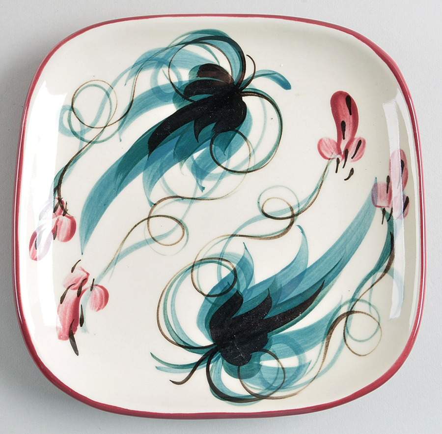 Red Grapevine Canape Plate by Gail Pittman-1