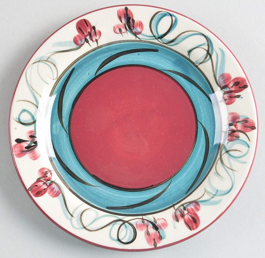 Red Grapevine Bread & Butter Plate by Gail Pittman-1