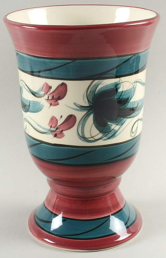 Red Grapevine 9" Footed Vase by Gail Pittman-1