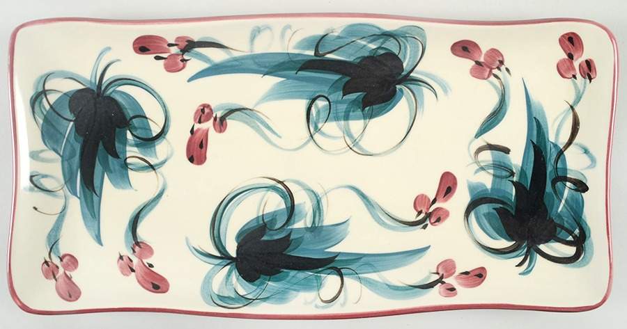 Red Grapevine Large Sandwich Tray by Gail Pittman-1