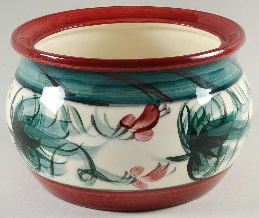 Red Grapevine Bean Pot No Lid by Gail Pittman-1