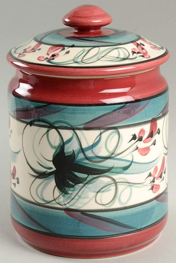 Red Grapevine Small Canister & Lid by Gail Pittman-1