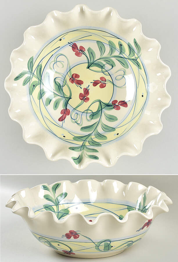 Maypop 12" Ruffled Bowl by Gail Pittman-1
