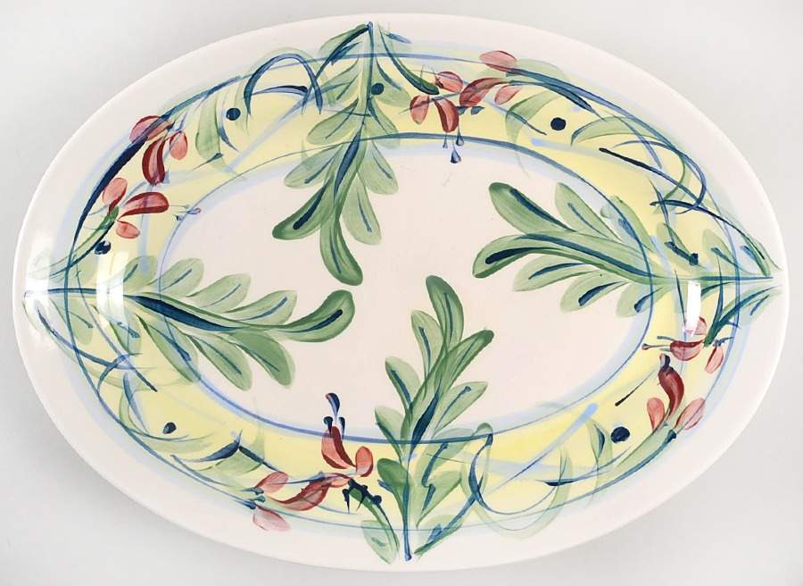 Maypop 15" Oval Serving Platter by Gail Pittman-1