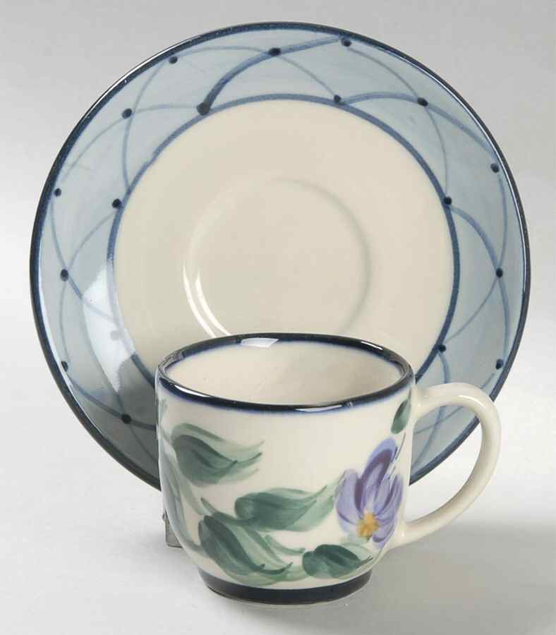 Annabella Flat Demitasse Cup & Saucer Set by Gail Pittman-1
