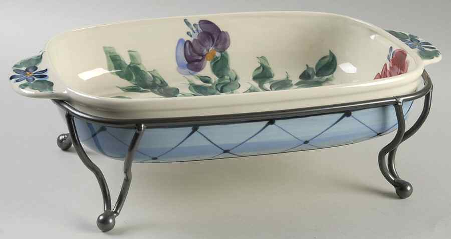 Annabella 16" Rectangular Baker with Metal Stand by Gail Pittman-1