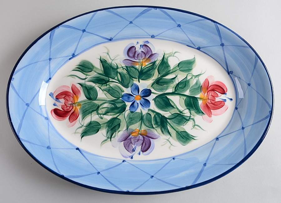 Annabella 15" Oval Serving Platter by Gail Pittman-1