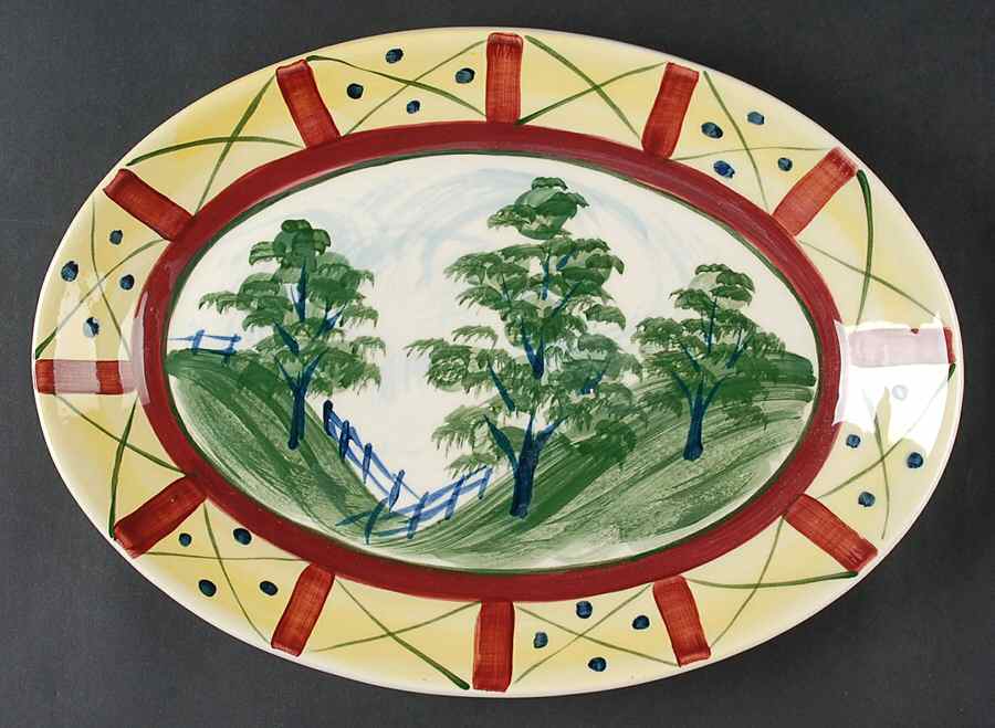 Natchez Trace 13" Oval Serving Platter by Gail Pittman-1