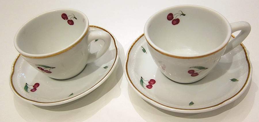Ciliegie Flat Cup & Saucer Set by Ginori 1735-1
