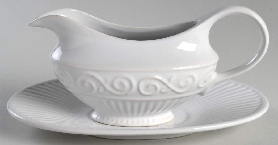 Claremont (No Trim) Gravy Boat & Underplate by Gibson Designs-1
