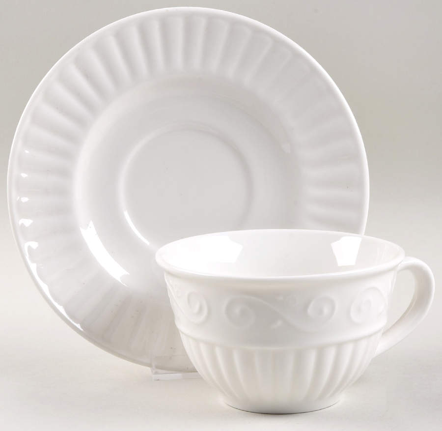 Claremont (No Trim) Flat Cup & Saucer Set by Gibson Designs-1