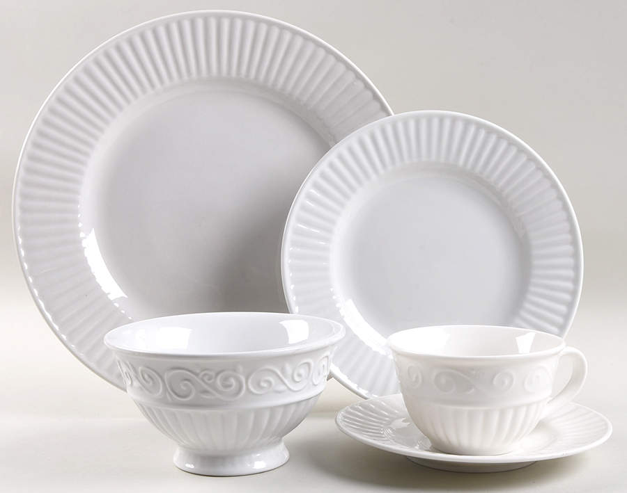Claremont (No Trim) 5 Piece Place Setting by Gibson Designs-1