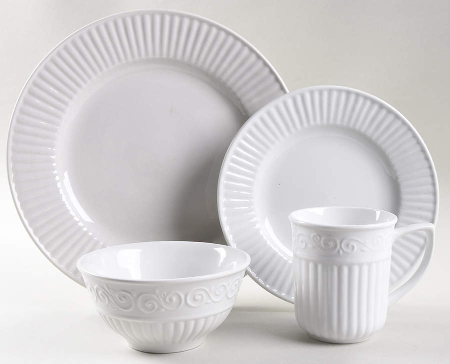 Claremont (No Trim) 4 Piece Place Setting by Gibson Designs-1