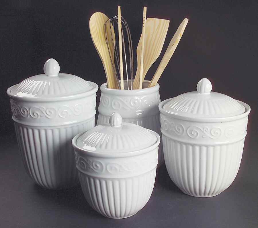 Claremont (No Trim) (7 Pc) Canister Set-Canlg,Canme,Cansml,Uts by Gibson Designs-1