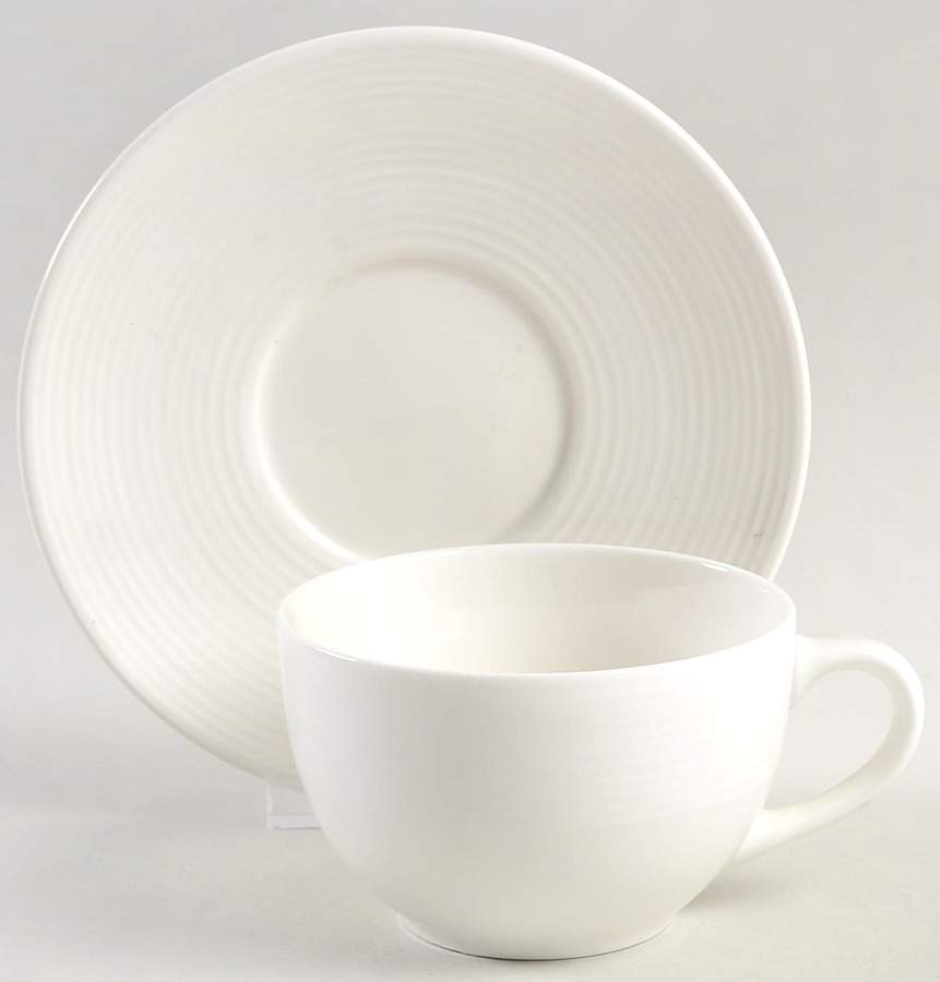 Wall Street Flat Cup & Saucer Set by Gibson Designs-1