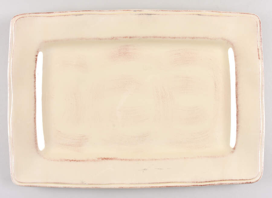 Rhapsody Sand 18" Rectangular Serving Platter by Gibson Designs-1