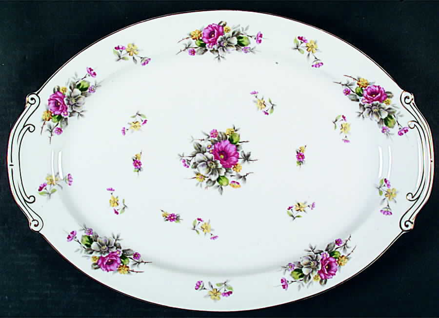 Florette 16" Oval Serving Platter by Grace-1