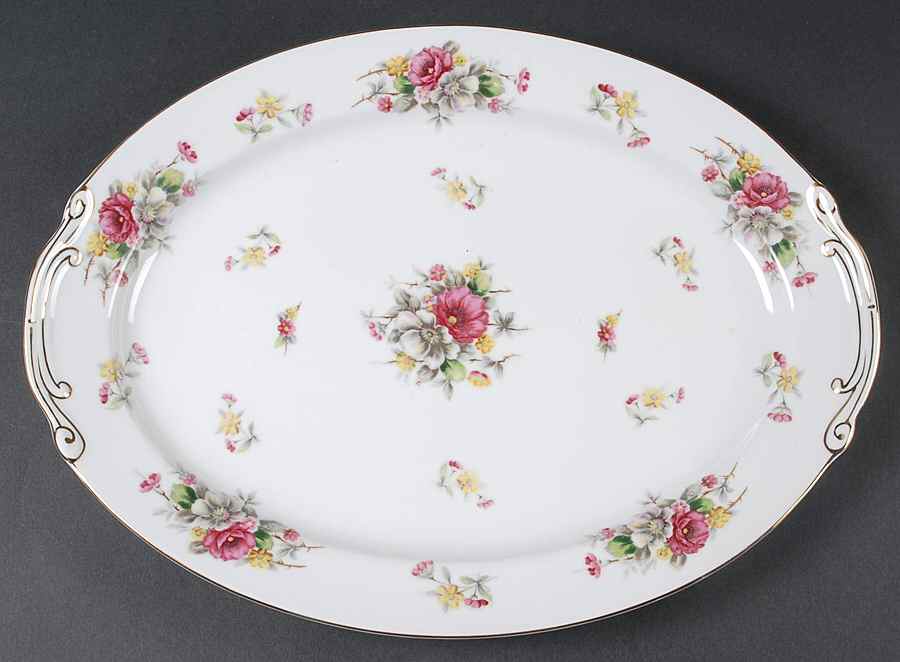 Florette 15" Oval Serving Platter by Grace-1