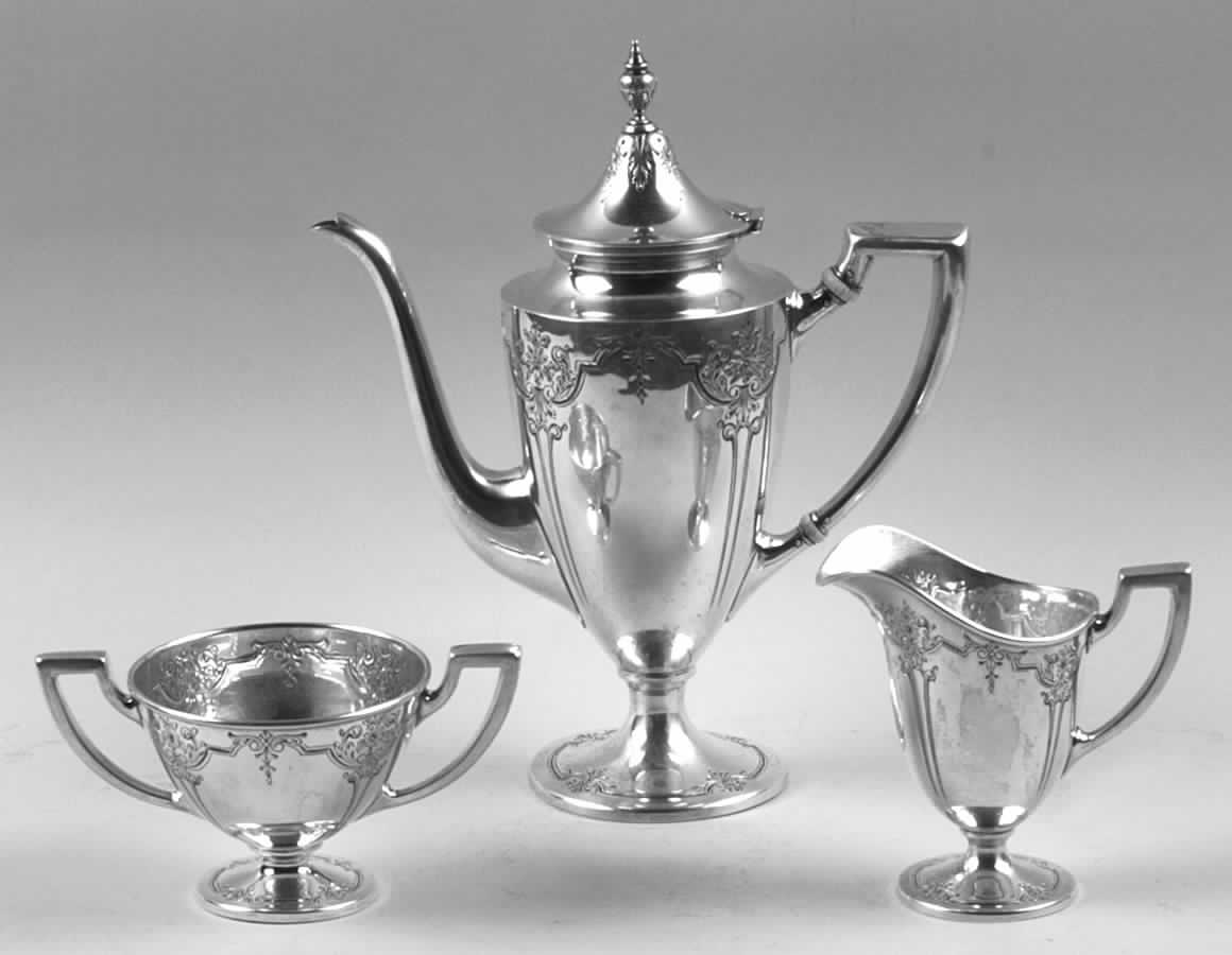 5966c (Sterling, Hollowware) 3 Piece Demi Set by Graff Washbourn & Dunn-1