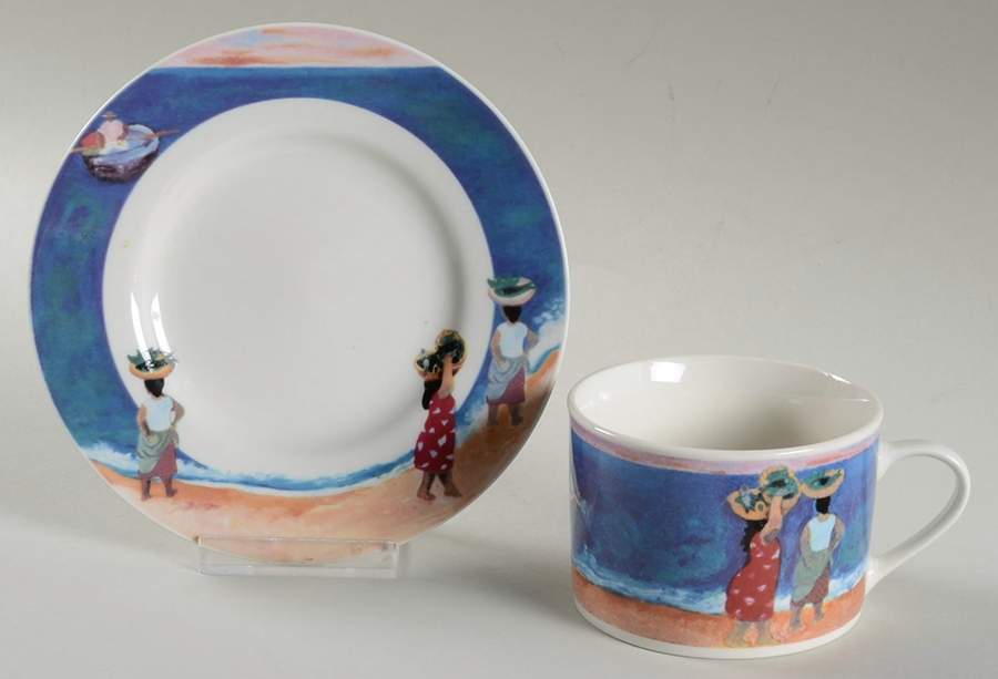 Caribbean Flat Cup & Saucer Set by Gabbay-1