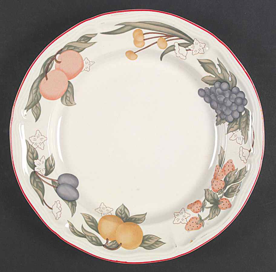 Festival (Red Trim) Dinner Plate by Gibson Designs-1