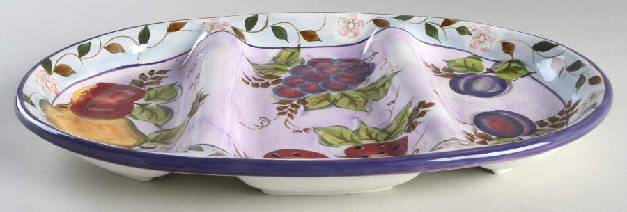 Bella Fruita Rim 3-Part Relish by Gibson Designs-1