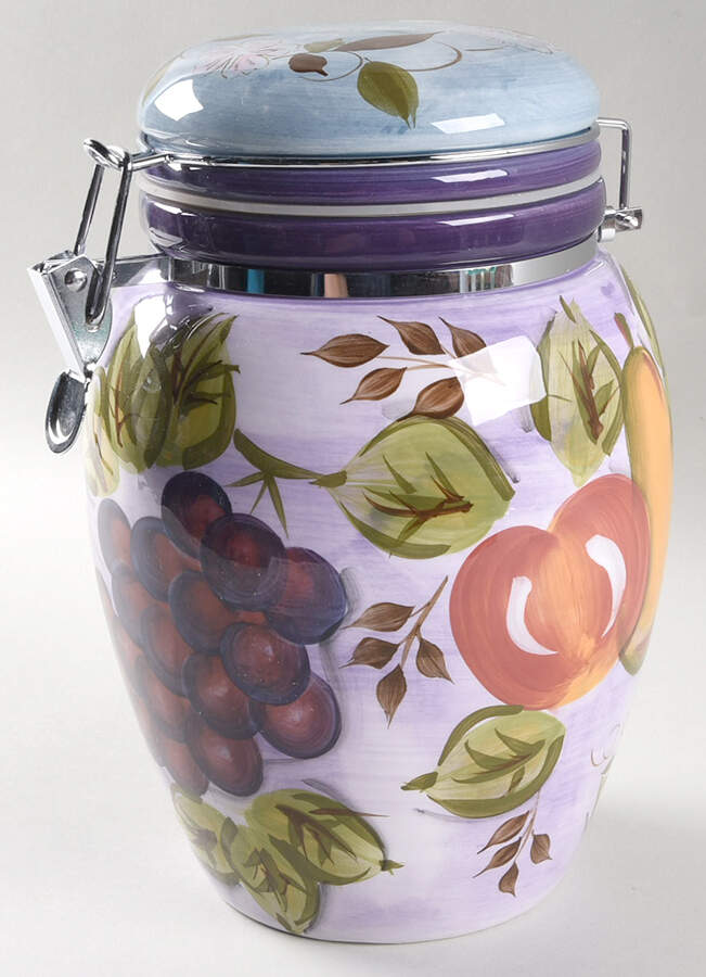 Bella Fruita Rim Large Canister & Lid by Gibson Designs-1