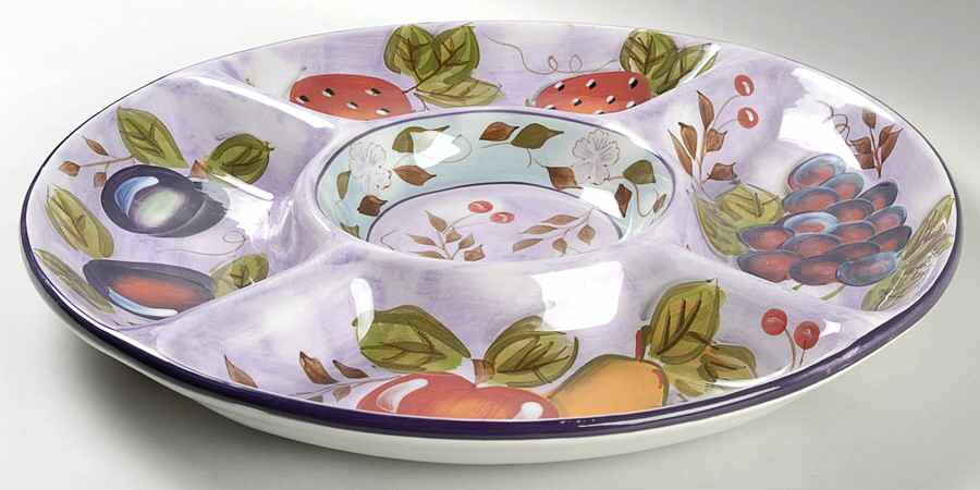 Bella Fruita Rim 1 Piece Chip & Dip by Gibson Designs-1