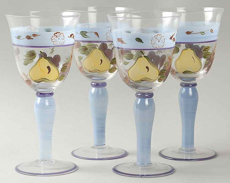 Bella Fruita Rim 12 Oz Glassware Goblet - Set of 4 by Gibson Designs-1