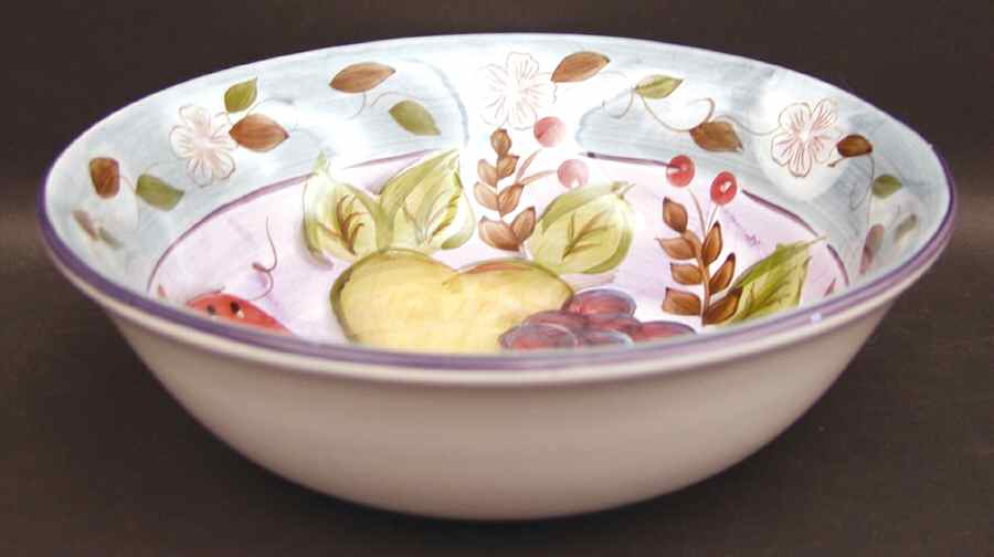 Bella Fruita Rim 9" Round Vegetable Bowl by Gibson Designs-1