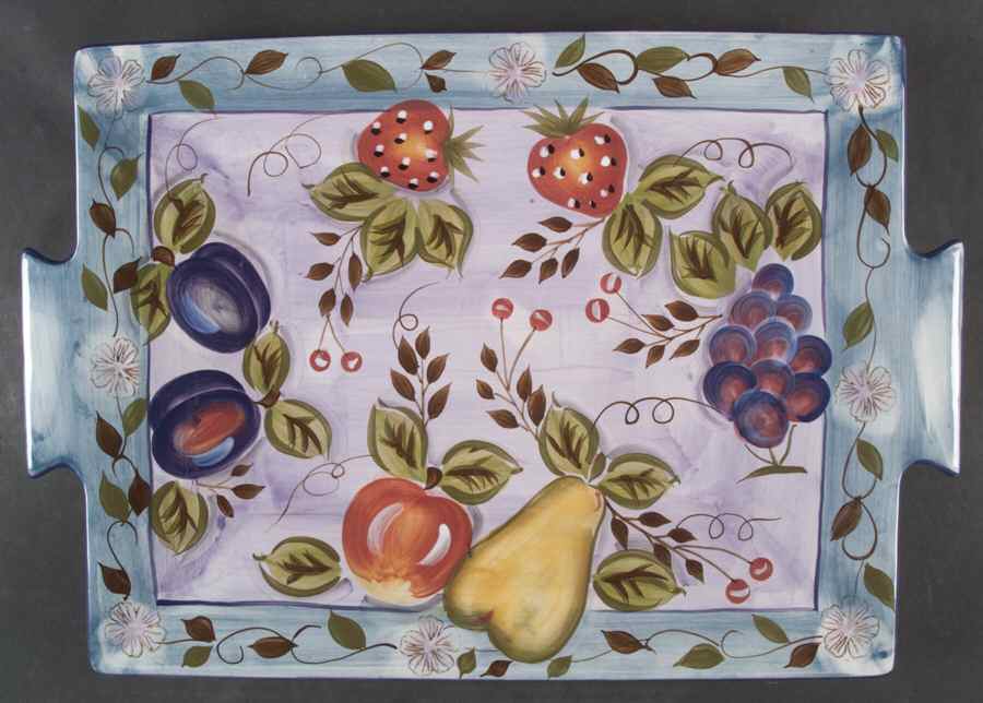Bella Fruita Rim 19" Rectangular Serving Platter by Gibson Designs-1