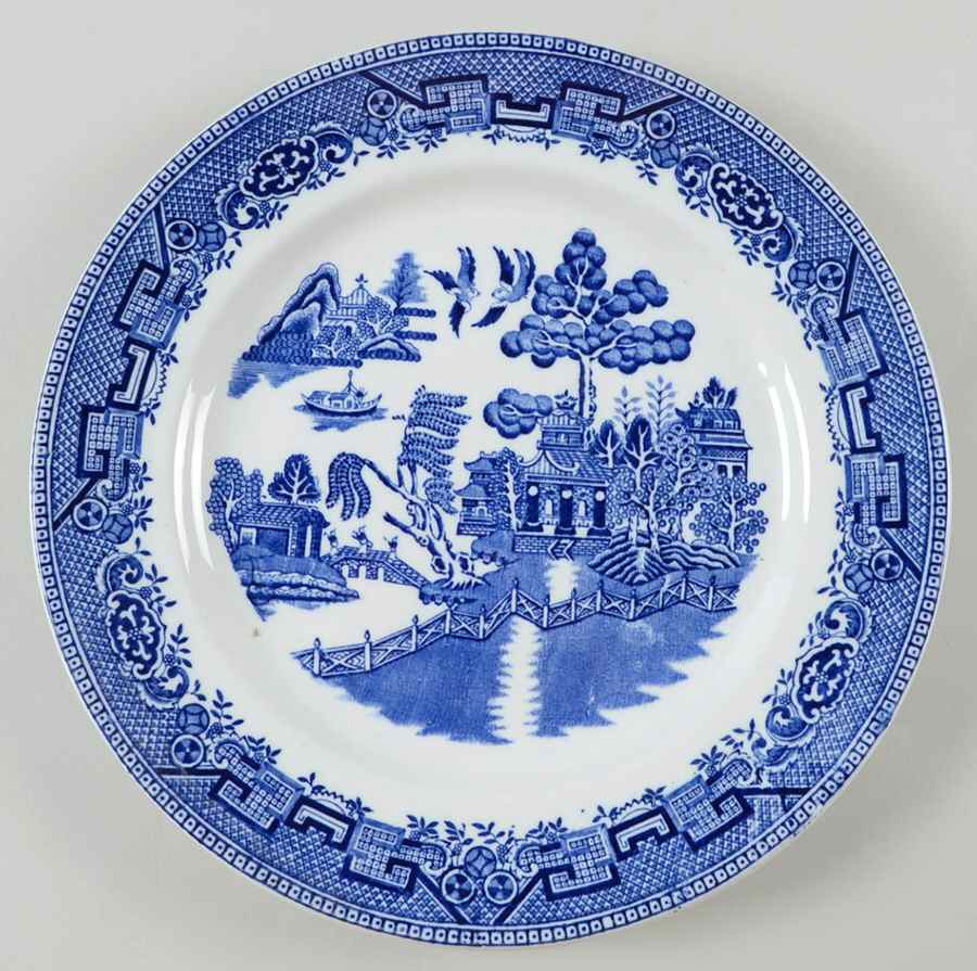 Willow Blue (Restaurant) 11" Chop Plate (Round Platter) by Globe Pottery (England)-1