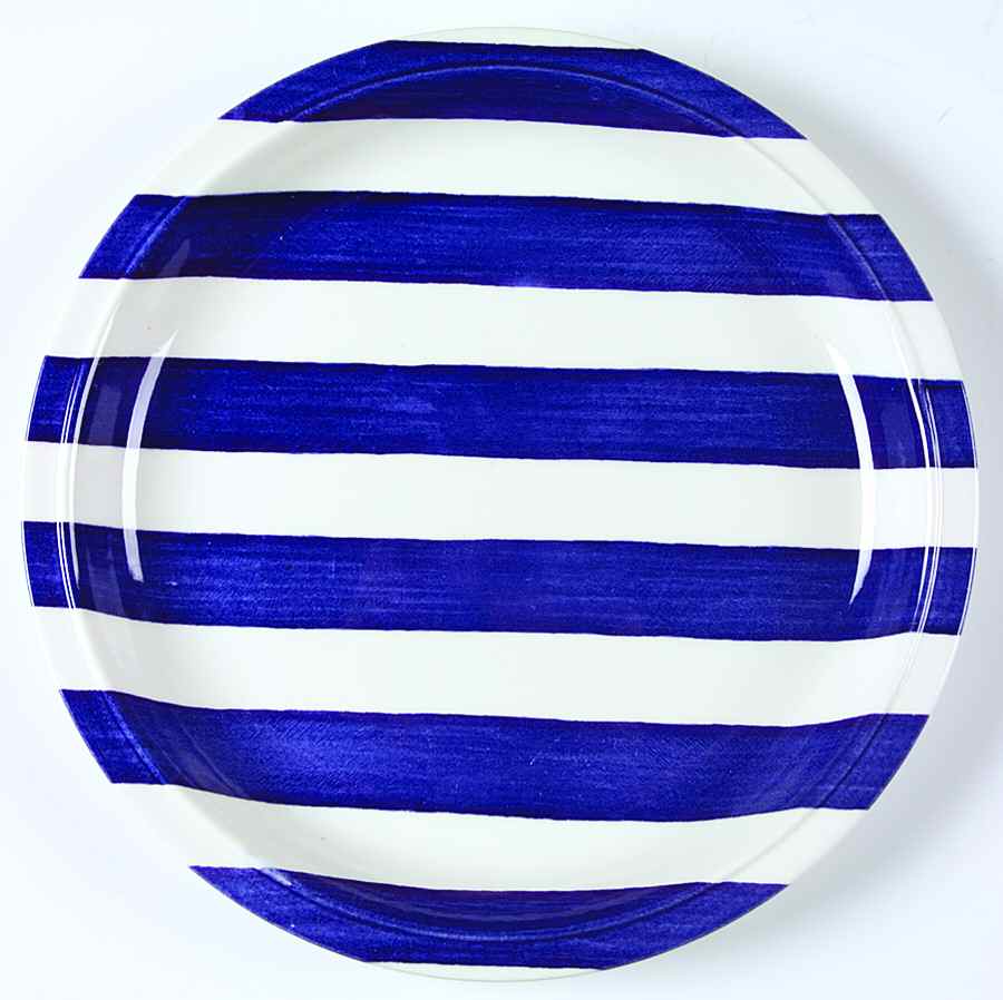 Cabana Stripes Blue Dinner Plate by Grindley-1