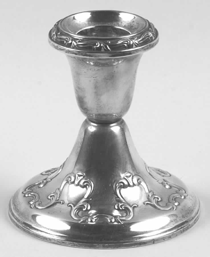 Scroll (Sterling, Hollowware) Weighted Console Candleholder by Gorham Silver-1