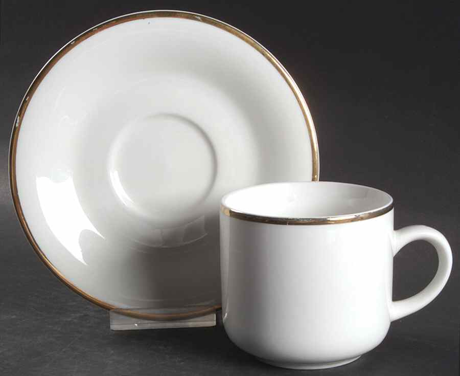 Paragon Gold Flat Cup & Saucer Set by Gibson Designs-1