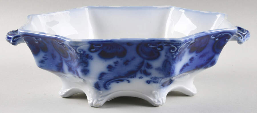 Argyle (Flow Blue, No Gold) Round Vegetable No Lid by Grindley-1