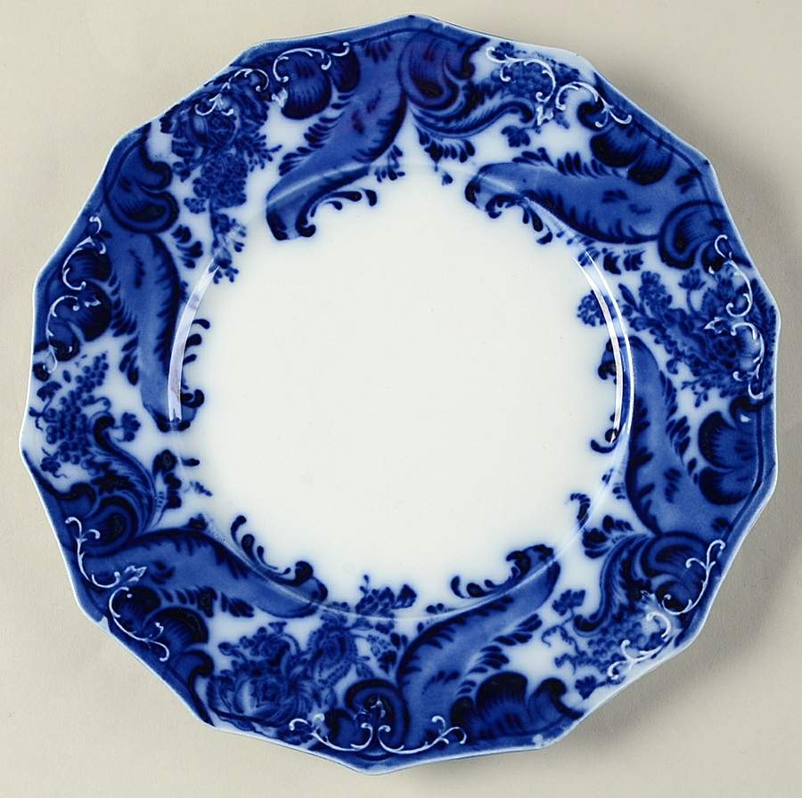Argyle (Flow Blue, No Gold) Luncheon Plate by Grindley-1
