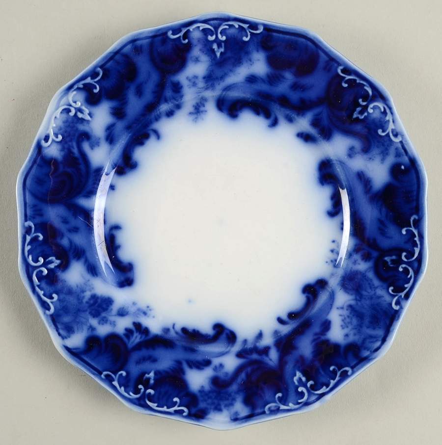 Argyle (Flow Blue, No Gold) Bread & Butter Plate by Grindley-1
