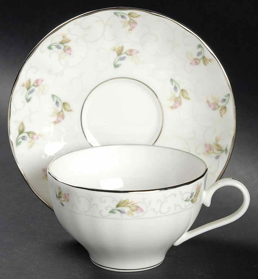Lady Anne Flat Cup & Saucer Set by Gorham-1