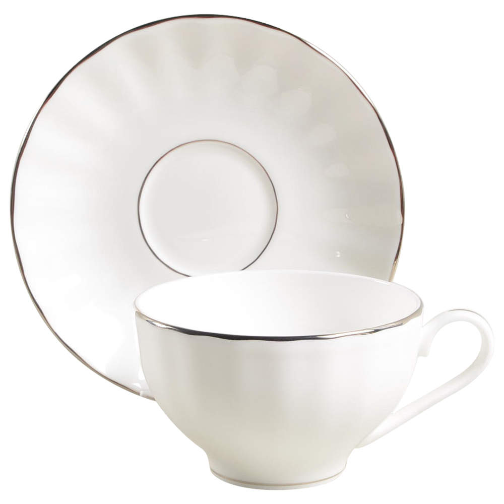 Grand Manor Platinum Flat Cup & Saucer Set by Gorham-1
