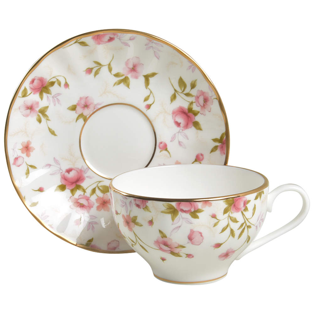 Forever Roses Flat Cup & Saucer Set by Gorham-1