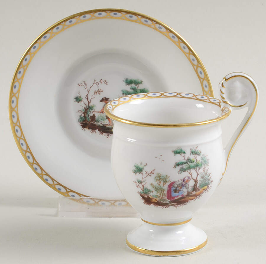 GIN117 Footed Demitasse Cup & Saucer Set by Ginori 1735-1