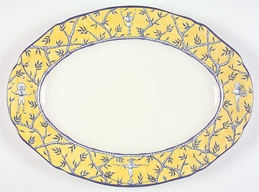 Baladins 15" Oval Serving Platter by Faiencerie De Gien-1