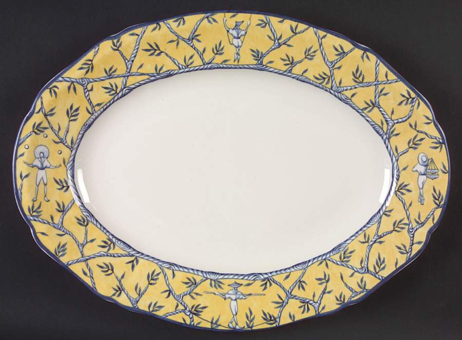 Baladins 14" Oval Serving Platter by Faiencerie De Gien-1