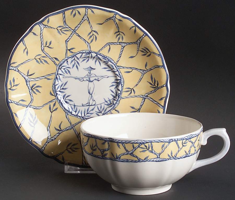 Baladins Breakfast Cup & Saucer Set by Faiencerie De Gien-1
