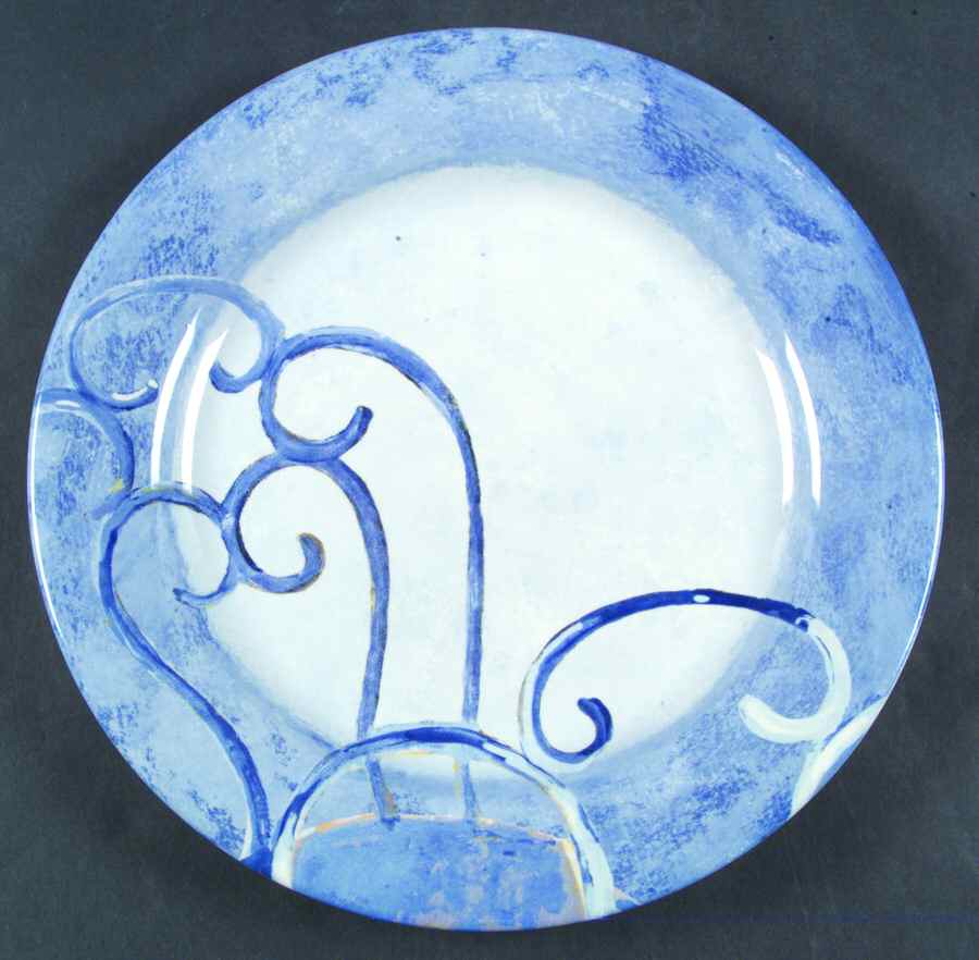 Chaise Bleu Dinner Plate by Faiencerie De Gien-1