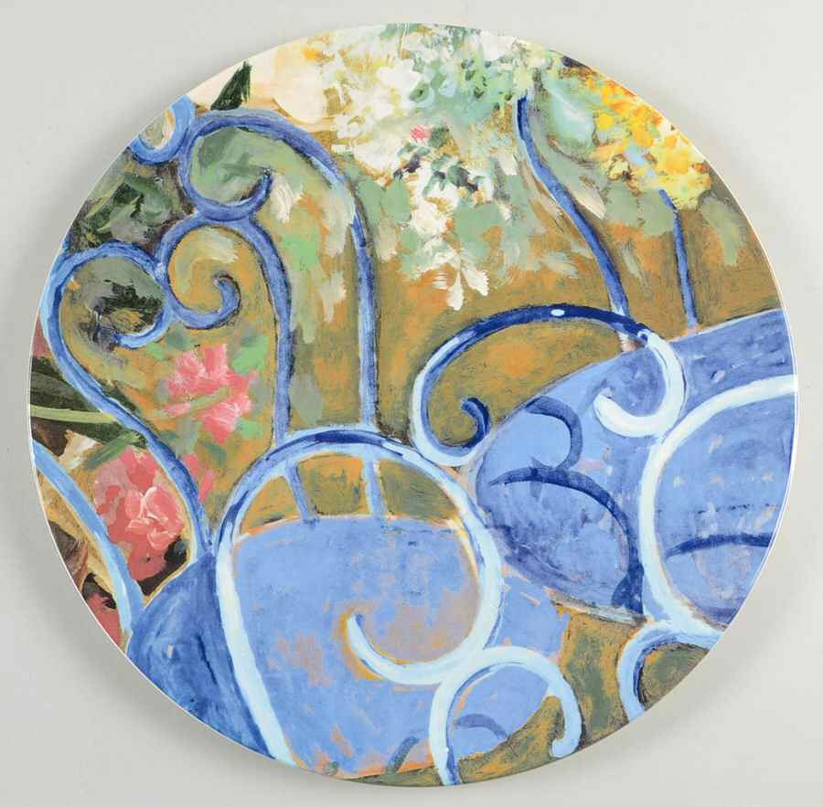 Chaise Bleu Cake Plate by Faiencerie De Gien-1